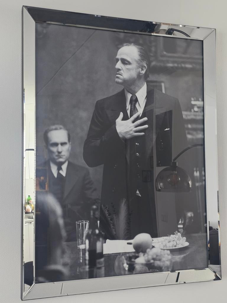 Grote The Godfather spiegellijst van glas - 100x130 cm, Ophalen, Zo goed als nieuw, Schilderij, 100 tot 125 cm