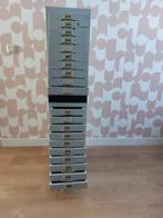 Vintage Industriële Archiefkast Ladenkast Schoolkast Metaal, Ophalen, Huis en Inrichting