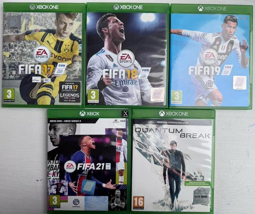 Xbox One spellen, FIFA17,18,19&21+quantum break, per stuk, Spelcomputers en Games, Games | Xbox One, Ophalen of Verzenden, Zo goed als nieuw