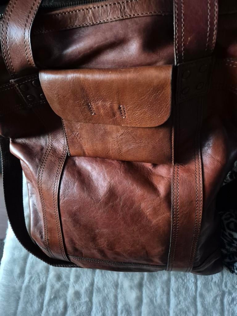 Laptoptas Fossil heren/dames leren tas, Overige merken, Bruin, Nieuw, Ophalen of Verzenden