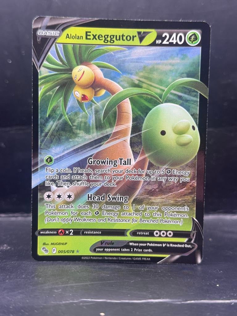 Pokemon GO - Alolan Exeggutor V 005/078, Hobby en Vrije tijd, Verzamelkaartspellen | Pokémon, Ophalen of Verzenden, Zo goed als nieuw