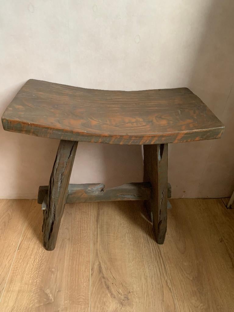 Hard Houten Kruk handgemaakt dus uniek (er zijn er 2), Ophalen, Gebruikt, Hout