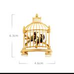 Nieuwe Broche: Gouden Vogelkooi met Twee Vogels, Overige materialen, 4 tot 7 cm, Nieuw, Ophalen of Verzenden