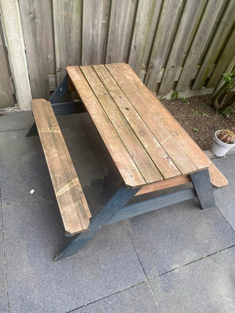 Houten picknicktafel voor kleine kinderen, Tuin en Terras, Picknicktafels, Gebruikt, Rechthoekig, Hout, Ophalen