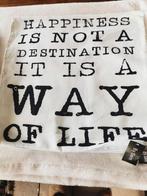 Sierkussen sloop met inspirerende quotes, Ophalen of Verzenden, Nieuw, Wit, Vierkant