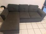slaapbank chaise longue vejlby grijs, Ophalen, Gebruikt, Tweepersoons, 140 cm