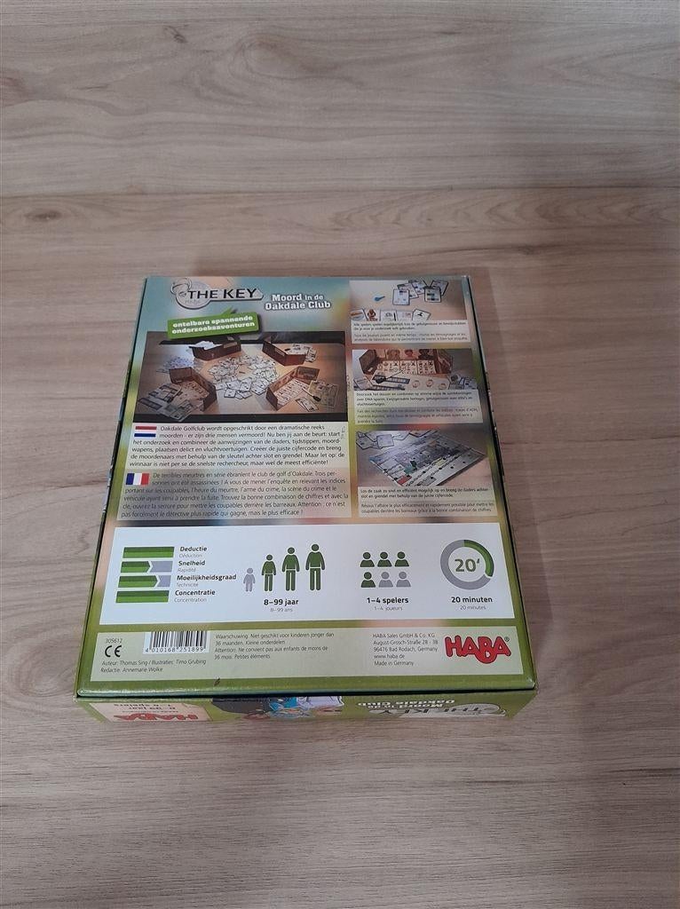 The Key - Moord in de oakdale club - s3475, Hobby en Vrije tijd, Gezelschapsspellen | Bordspellen, Verzenden, Zo goed als nieuw