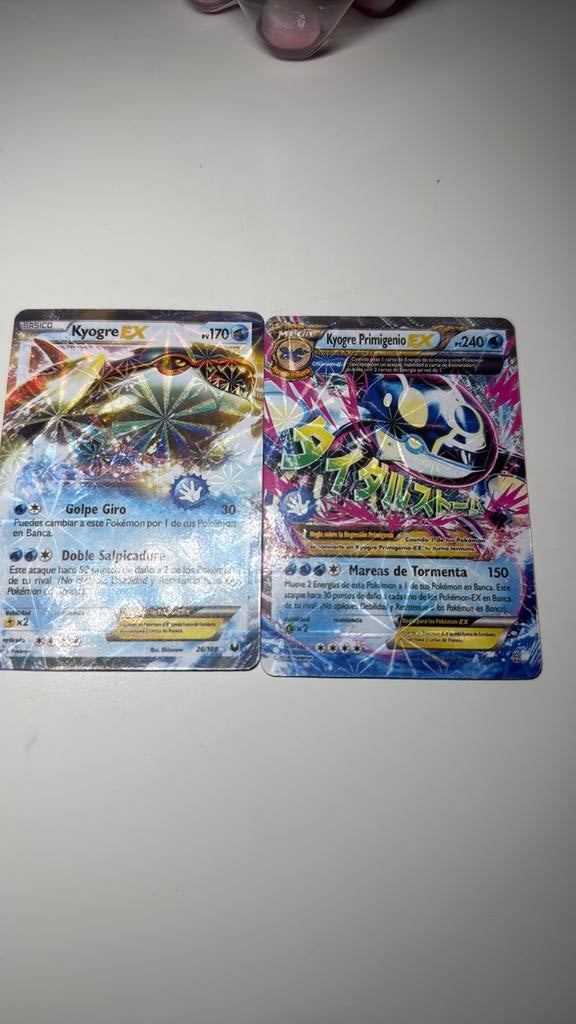 Kyogre EX en Kyogre Primigenio EX Pokémon kaarten, Verzenden, Gebruikt, Meerdere kaarten, Foil