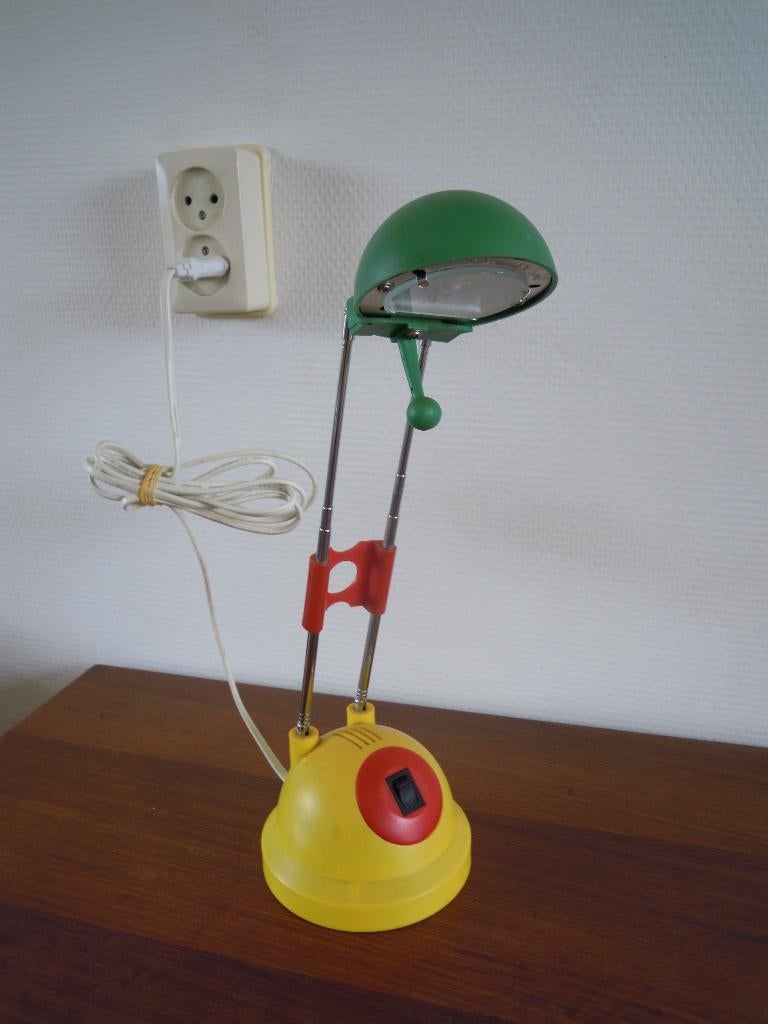 Vintage Bureau / tafellamp Memphis stijl jaren 80, Huis en Inrichting, Lampen | Tafellampen, Ophalen of Verzenden, Gebruikt, Minder dan 50 cm