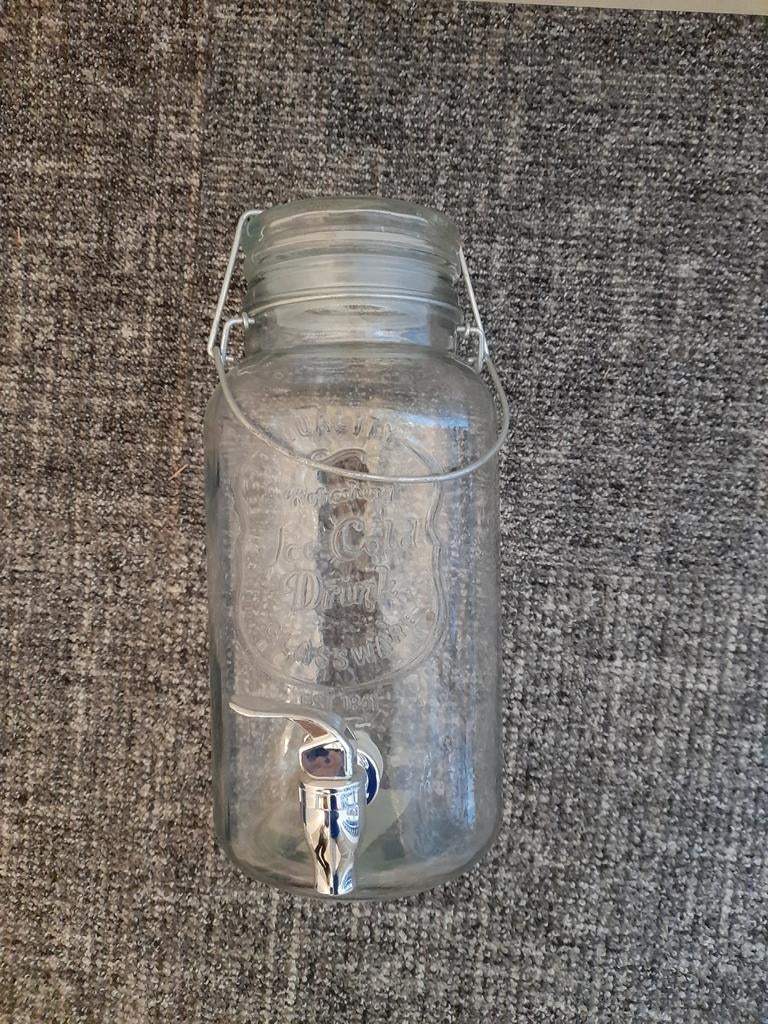 Glazen Drankdispenser met Kraantje - Perfect voor Feestjes, Ophalen of Verzenden