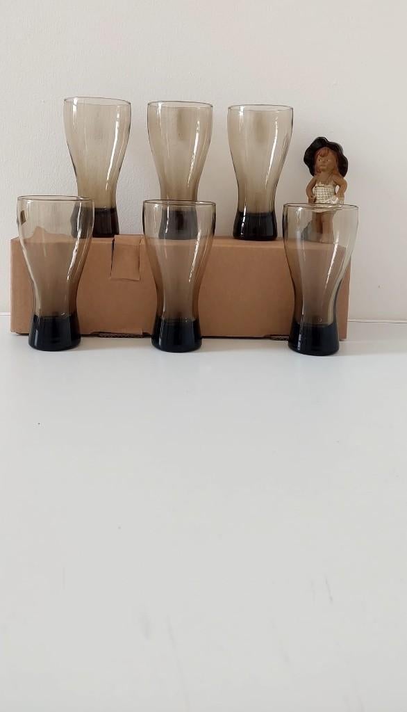 Vintage Tapse water glas glazen Luminarc rookglas 70s, Eu, Eu, Ophalen of Verzenden, Zo goed als nieuw