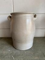 Oude Franse grote grespot 32 cm gres pot oren aardewerk, Ophalen