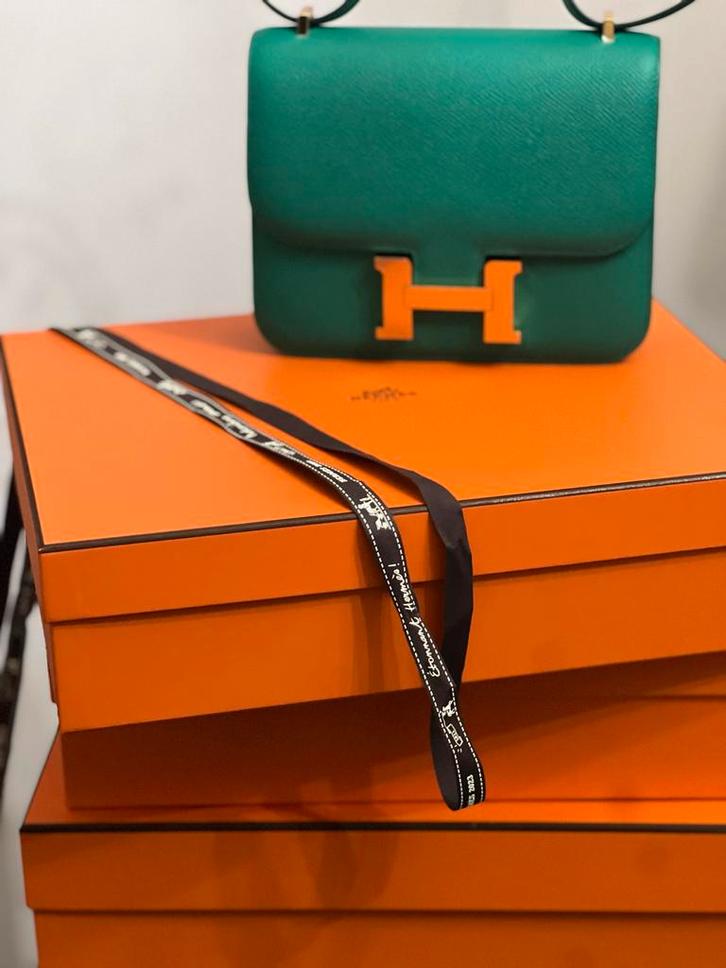 Hermès Constance 18  Groen Epsom Leer, Sieraden, Tassen en Uiterlijk, Tassen | Damestassen, Nieuw, Schoudertasje, Groen, Ophalen