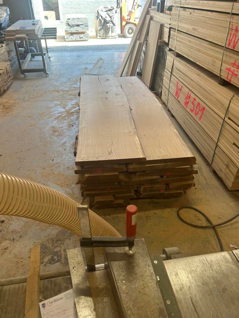 Eiken boomstamdelen schaaldelen geschaafd 45 mm dik., 25 tot 50 mm, Eiken, Nieuw, Ophalen of Verzenden