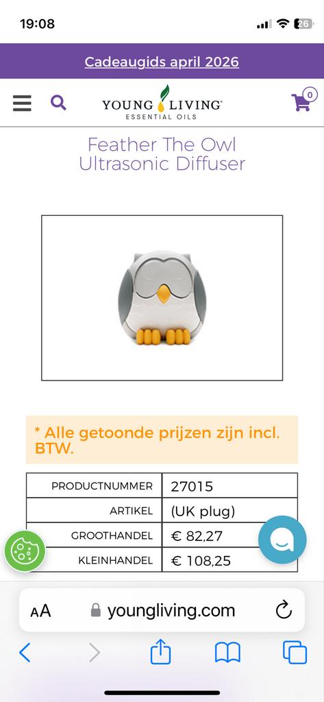 Feather the Owl diffuser, nieuw!!, Sport en Fitness, Ophalen of Verzenden, Nieuw, Aroma