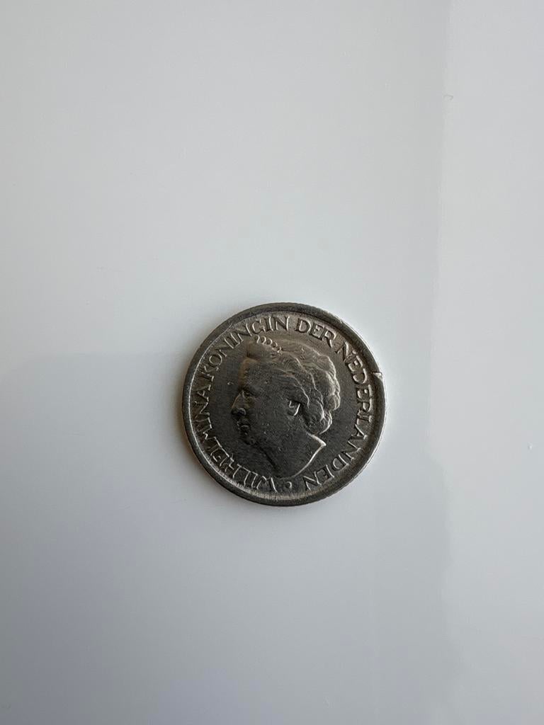 Kwartje Wilhelmina 1948 - Zilveren munt, Postzegels en Munten, Munten | Nederland, Zilver, 25 cent, Ophalen of Verzenden, Koningin Wilhelmina