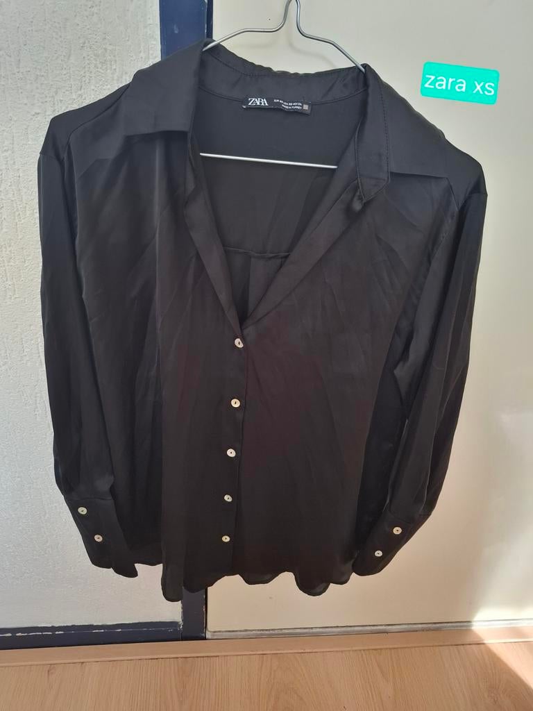 Zwarte blouse zara xs, Kleding | Dames, Bodywarmers, Ophalen of Verzenden, Zo goed als nieuw, Maat 34 (XS) of kleiner, Zara
