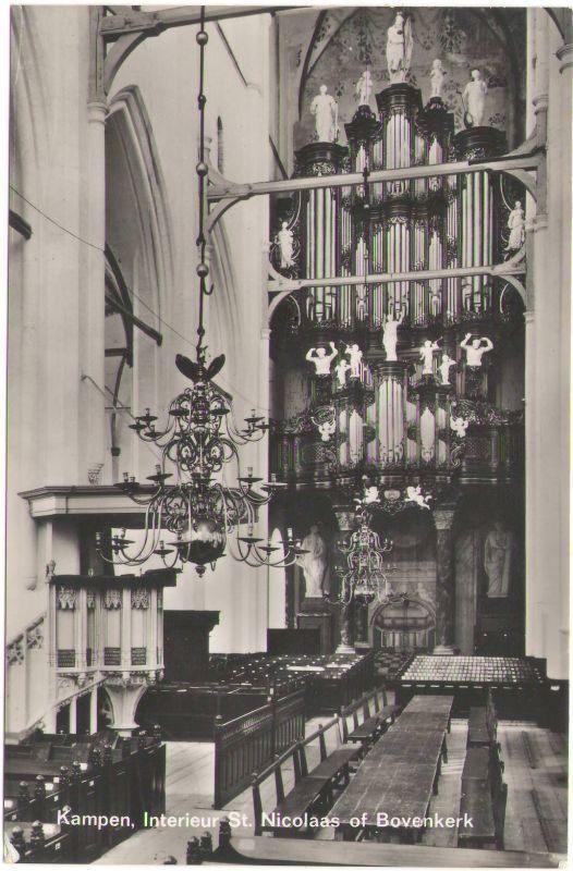 Ansichtkaart Kampen Interieur St. Nicolaas of Bovenkerk., Verzamelen, Ansichtkaarten | Nederland, Gelopen, Overijssel, 1960 tot 1980