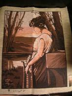 NIEUW stramien, een vrouw bij bomen 9. Verkoop Ook DMC garen, Hobby en Vrije tijd, Borduren en Borduurmachines, Ophalen of Verzenden