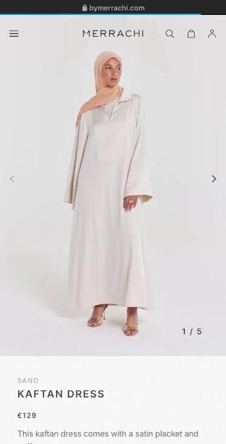 Merrachi kaftan dress sand, Overige kleuren, Maat 42/44 (L), Nieuw, Ophalen of Verzenden