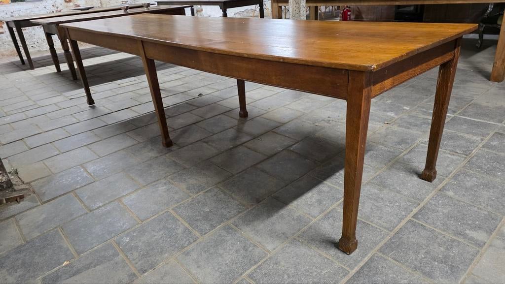 Antieke Eiken Boerentafel – 320 cm – Authentiek &Karaktervol, Huis en Inrichting, Tafels | Eettafels, Gebruikt, Eikenhout, 200 cm of meer