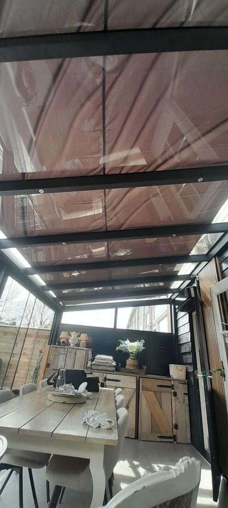 Schaduwdoek 3x6m - Zo goed als nieuw boven onze serre, Ophalen of Verzenden, Zo goed als nieuw