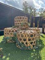 Decoratieve bamboe manden/ lampenkappen set van 4), Ophalen of Verzenden, Gebruikt