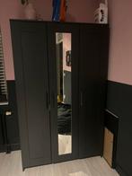 Zwarte kledingkast met spiegeldeur, Huis en Inrichting, Kasten | Kledingkasten, Overige materialen, 100 tot 150 cm, Ophalen of Verzenden