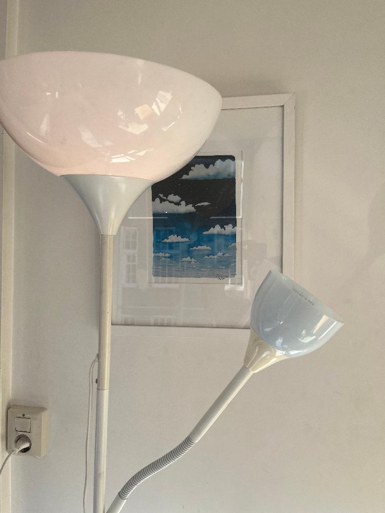 Witte IKEA NOT Vloerlamp met Leeslamp, Ophalen of Verzenden, Zo goed als nieuw, Minimalistisch, Metaal