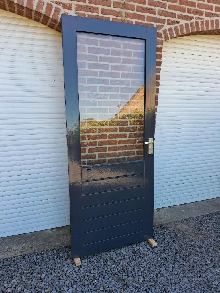 schuurdeur, buitendeur, hardhout, Doe-het-zelf en Verbouw, Ophalen, Gebruikt, 80 tot 100 cm, Buitendeur