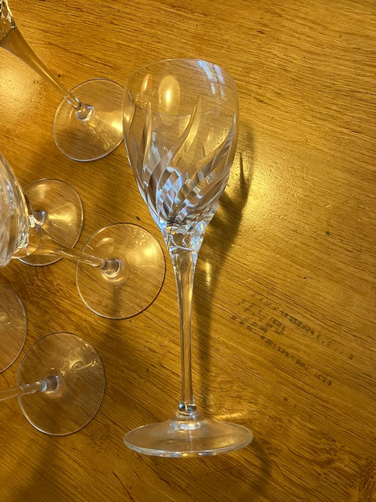 6 kristallen  wijnglazen, Ophalen of Verzenden