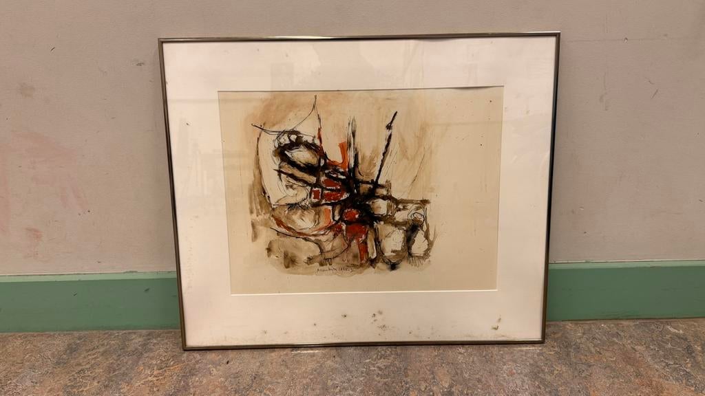 Jan Montyn gouache, Antiek en Kunst, Kunst | Schilderijen | Abstract, Ophalen