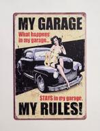 My garage My rules pinup auto reclamebord van metaal deco, Info@deconoord.nl, Deco Noord, Nieuw, Ophalen of Verzenden