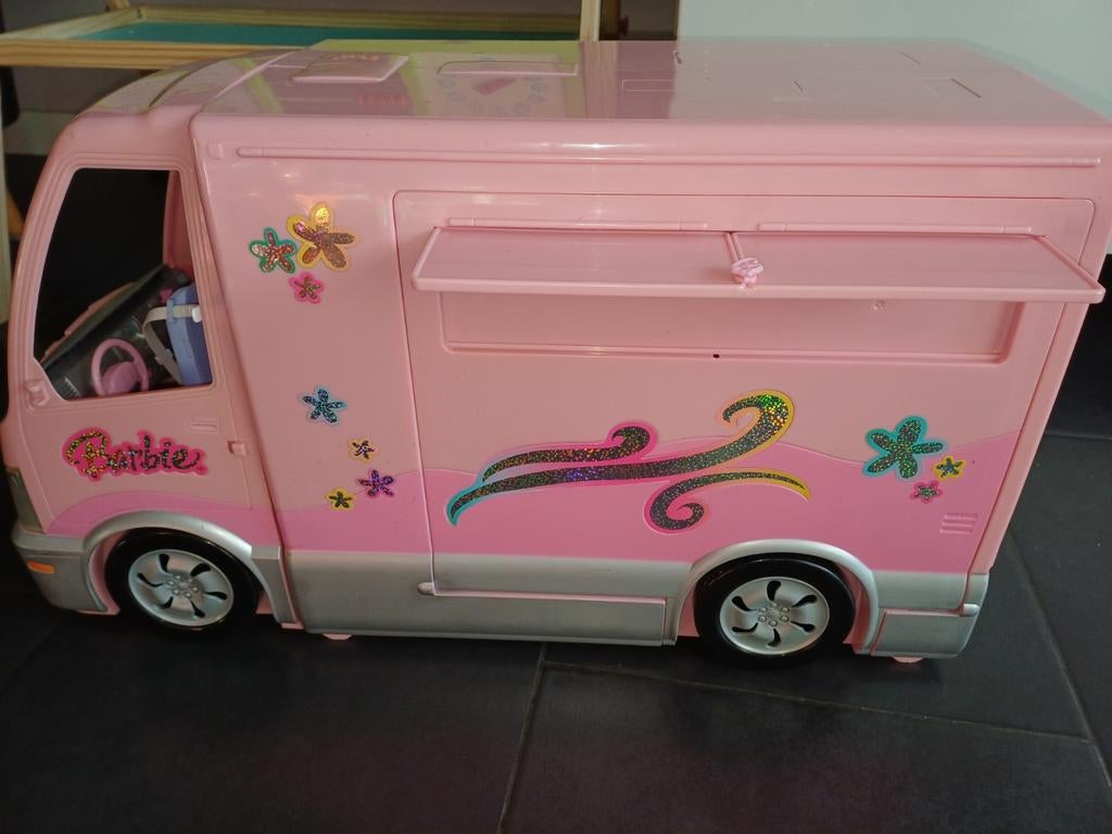 Barbie Camper Bus - Roze Speelgoed Camper, Ophalen, Gebruikt