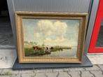 Fedor van Kregten, koeien aan de vaart II, Antiek en Kunst, Ophalen of Verzenden
