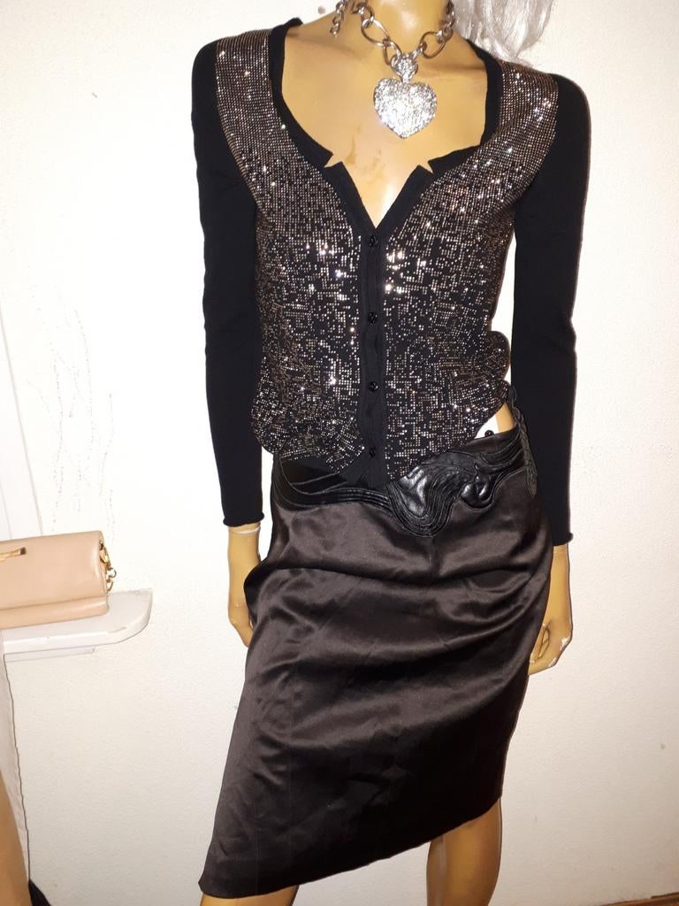 Twin Set Simona Barbieri vest met glitters maat 36, Zwart, Twin set, Ophalen of Verzenden, Zo goed als nieuw