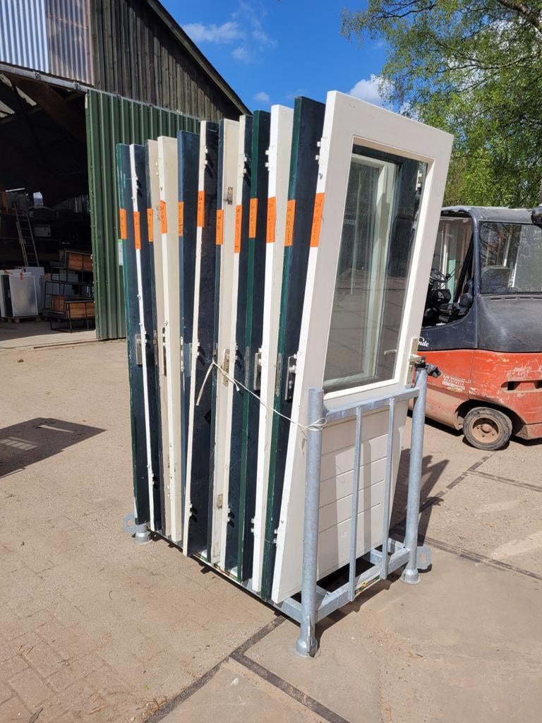 150  Hardhouten buitendeuren., 75 tot 150 cm, Gebruikt, Deurkozijn, Ophalen of Verzenden