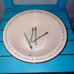 Aspergeschaaltje rond van aardewerk met asperges print, Huis en Inrichting, Keuken | Servies, Gebruikt, Ophalen of Verzenden, Schaal of Schalen