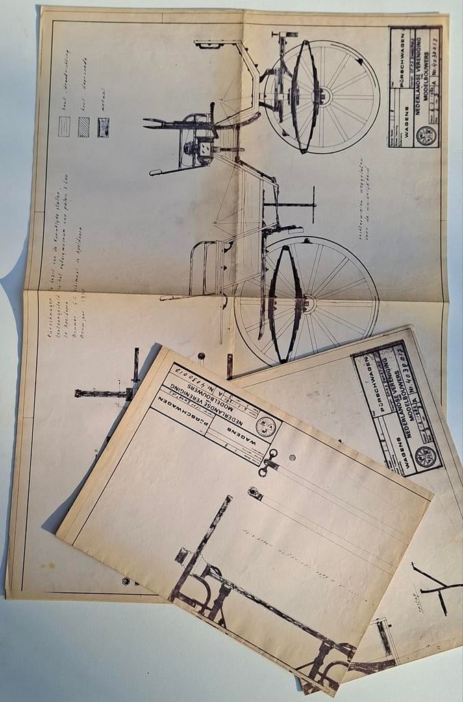 Originele Pürschwagen modelbouw tekening, Hobby en Vrije tijd, Modelbouw | Auto's en Voertuigen, Ophalen of Verzenden