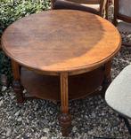 Massief eikenhouten salontafel, rond, klassieke stijl, Ophalen, Gebruikt, 50 tot 100 cm, 50 tot 100 cm