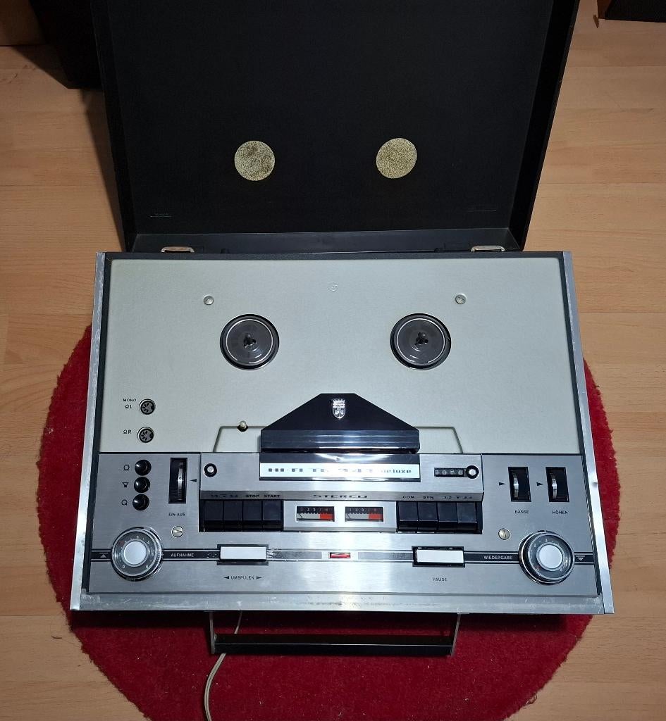 Grundig HI-FI TK 341 de luxe Taperecorder, Ophalen, Bandrecorder, Met stofkap