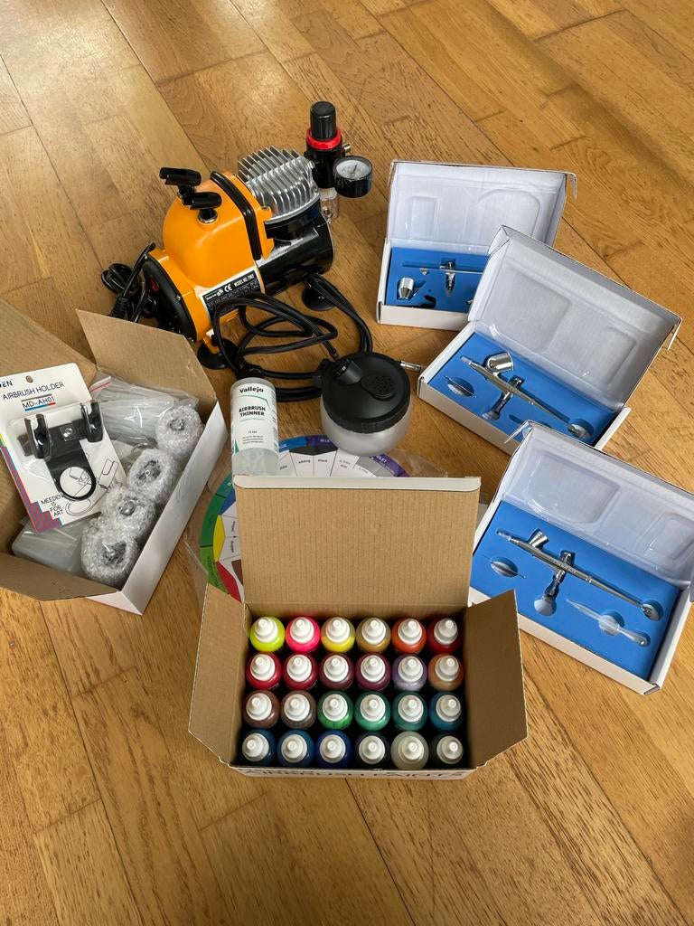 MEEDEN Airbrush Kit met Compressor en Verfset, Hobby en Vrije tijd, Ophalen, Nieuw, Airbrush en Toebehoren