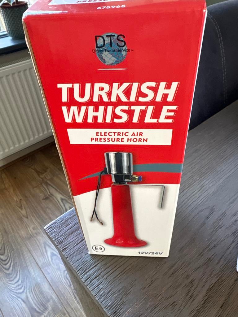 DTS Turkish Whistle Elektrische Luchthoorn 12V/24V, Ophalen of Verzenden, Nieuw, Universele onderdelen