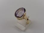 Gouden vintage damesring met amethist                    G97, 18 tot 19, Gebruikt, ., Paars
