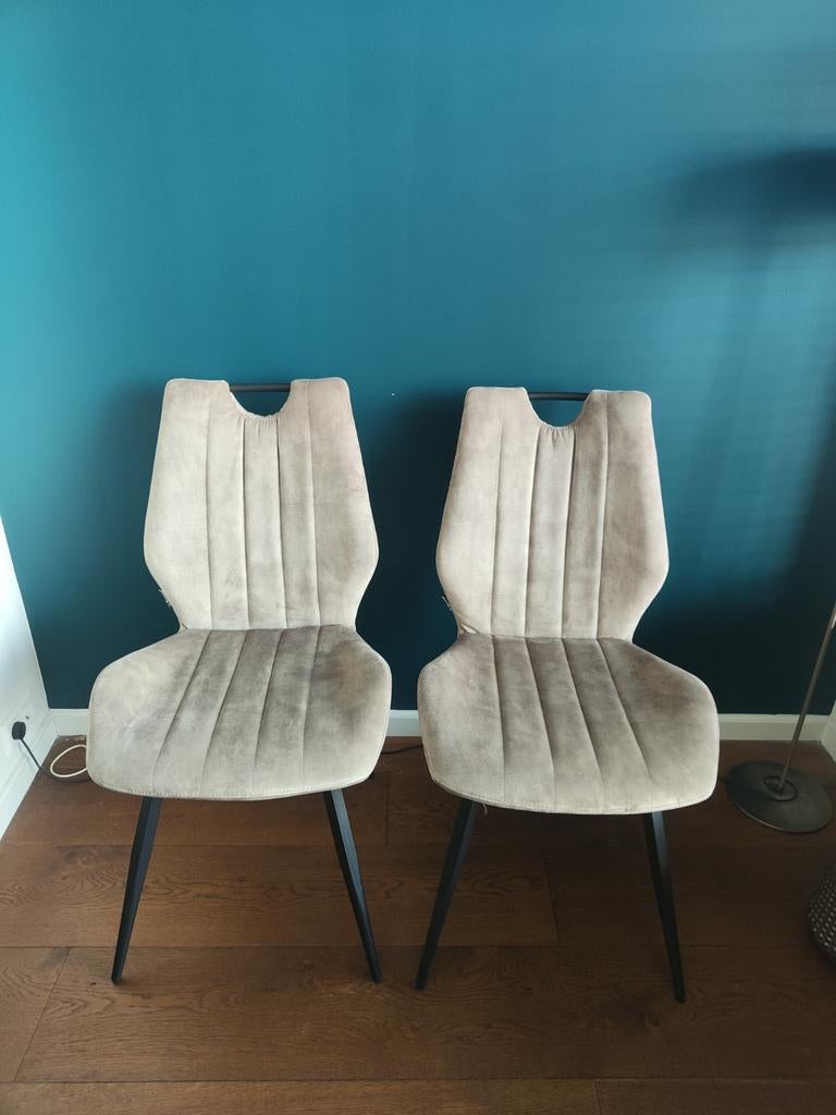 2 eettafel stoelen van Bommel, Twee, Bruin, Ophalen of Verzenden, Zo goed als nieuw