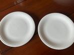 2 Hema Bergen Relief ontbijtborden / wit met bolletjes 20.3, Ophalen of Verzenden, Zo goed als nieuw, Bord(en), Overige stijlen