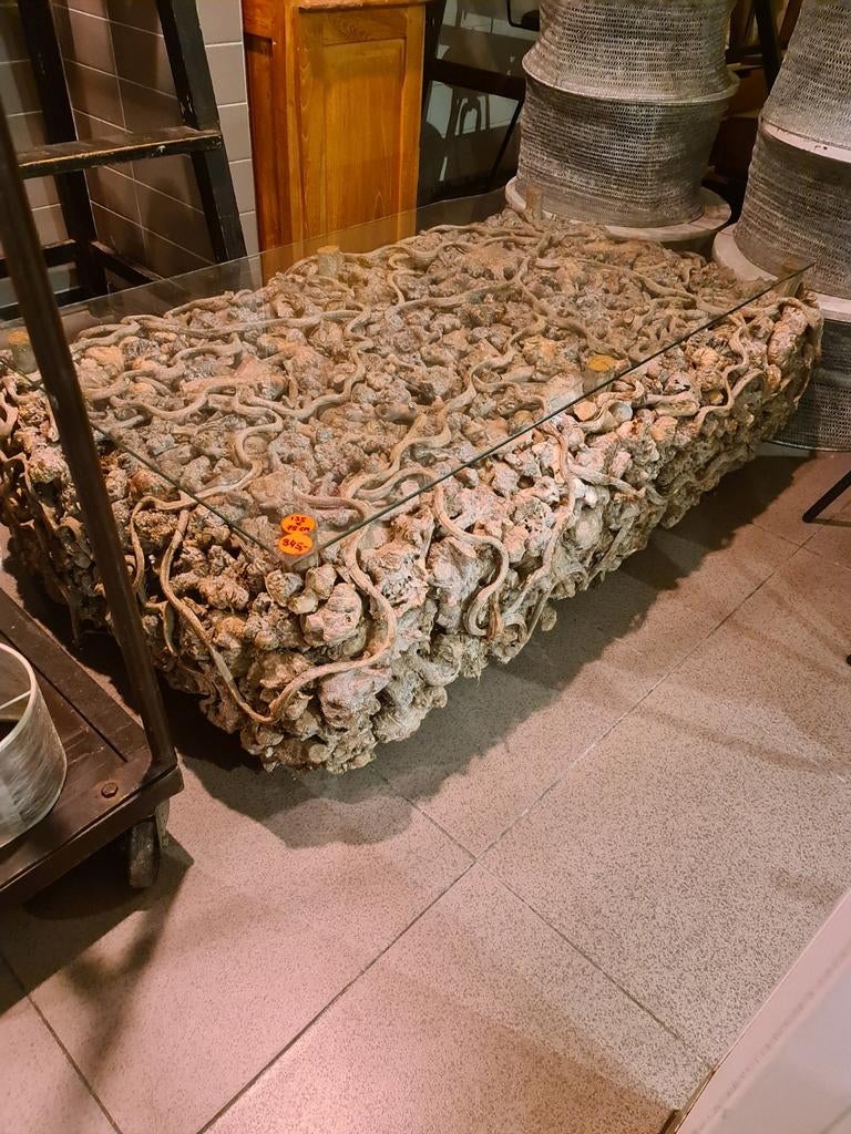 Salontafel van wortelhout 135x75cm bkeus €150, Ophalen, Hout, Meerkleurig, .