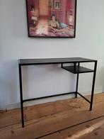 Minimalistisch zwart metalen bureau/kaptafel, Ophalen of Verzenden, Gebruikt, Bureau