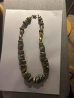 Vintage Ketting uit Paros, Griekenland -  '80 -echte stenen, Ophalen of Verzenden, Gebruikt, Goud, Overige materialen