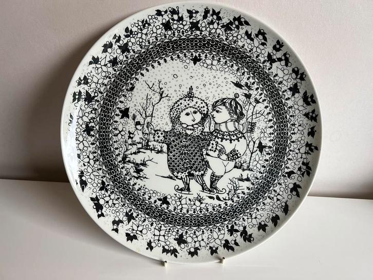 Vintage XXL Deens Bjorn Wiinblad Nymolle  Wandbord Winter, Antiek en Kunst, Antiek | Wandborden en Tegels, Ophalen of Verzenden